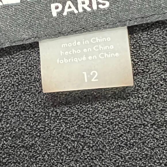 Karl Lagerfeld Sheath Dress Womens 12 Black Tulip 3/4 Sleeve Lined Modern Career - Picture 15 of 16